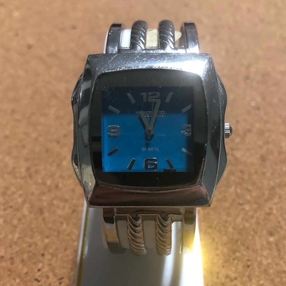 3/$40 Terner women’s blue/silver cuff watch
